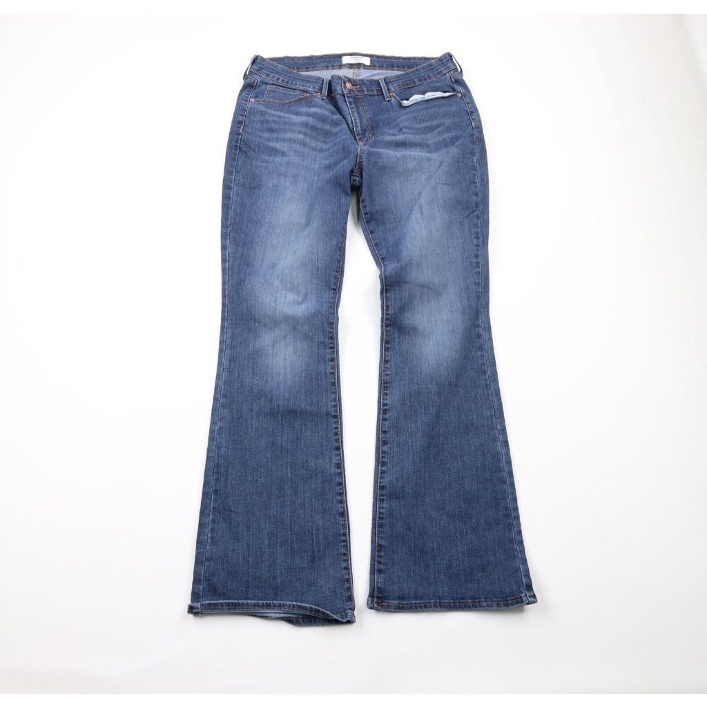 Levis Womens Size 16 Mid Rise Boot Cut Stretch Denim Jeans Pants Blue